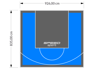 77M2/835X926CM BŁĘKITNO-GRAFITOWE BOISKO DO KOSZYKÓWKI SPEEDSPORT HEXA POWER PRO