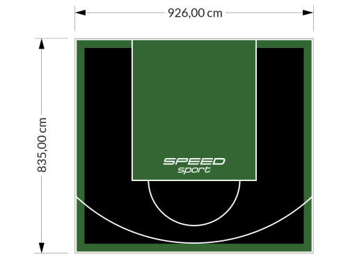 77M2/835X926CM CZARNO-ZIELONE BOISKO DO KOSZYKÓWKI SPEEDSPORT HEXA POWER PRO