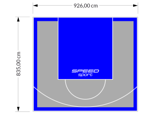 77M2/835X926CM SZARO-NIEBIESKIE BOISKO DO KOSZYKÓWKI SPEEDSPORT HEXA POWER PRO