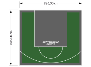 77M2/835X926CM ZIELONO-GRAFITOWE BOISKO DO KOSZYKÓWKI SPEEDSPORT HEXA POWER PRO