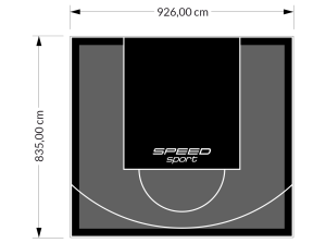 77M2/835X926CM GRAFITOWO-CZARNE BOISKO DO KOSZYKÓWKI SPEEDSPORT HEXA POWER PRO