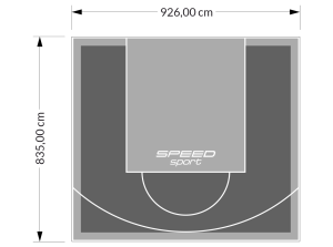 77M2/835X926CM GRAFITOWO-SZARE BOISKO DO KOSZYKÓWKI SPEEDSPORT HEXA POWER PRO