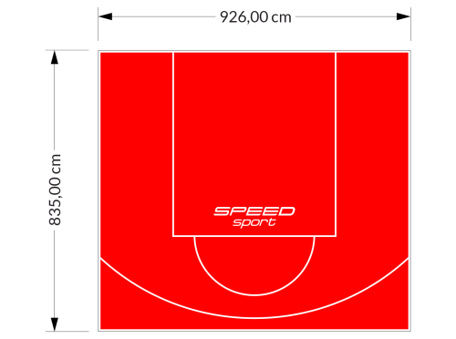 77M2/835X926CM CZERWONE BOISKO DO KOSZYKÓWKI SPEEDSPORT HEXA POWER PRO