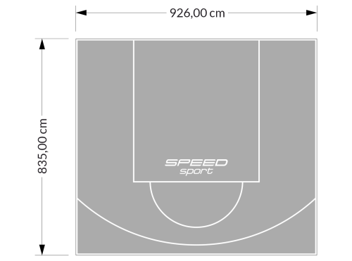 77M2/835X926CM SZARE BOISKO DO KOSZYKÓWKI SPEEDSPORT HEXA POWER PRO