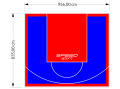 80M2/835X956CM NIEBIESKO-CZERWONE BOISKO DO KOSZYKÓWKI SPEEDSPORT HEXA POWER PRO