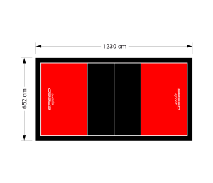 80M2/1230X652CM CZERWONO-CZARNE BOISKO DO SIATKÓWKI SPEEDSPORT HEXA POWER PRO