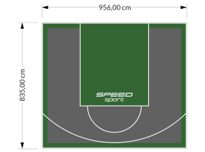 80M2/835X956CM GRAFITOWO-ZIELONE BOISKO DO KOSZYKÓWKI SPEEDSPORT HEXA POWER PRO