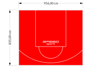 80M2/835X956CM CZERWONE BOISKO DO KOSZYKÓWKI SPEEDSPORT HEXA POWER PRO