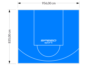 80M2/835X956CM BŁĘKITNE BOISKO DO KOSZYKÓWKI SPEEDSPORT HEXA POWER PRO