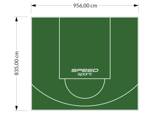 80M2/835X956CM ZIELONE BOISKO DO KOSZYKÓWKI SPEEDSPORT HEXA POWER PRO