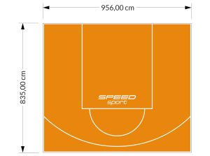 80M2/835X956CM POMARAŃCZOWE BOISKO DO KOSZYKÓWKI SPEEDSPORT HEXA POWER PRO