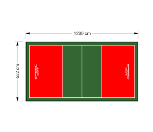 80M2/1230X652CM CZERWONO-ZIELONE BOISKO DO SIATKÓWKI SPEEDSPORT HEXA POWER PRO