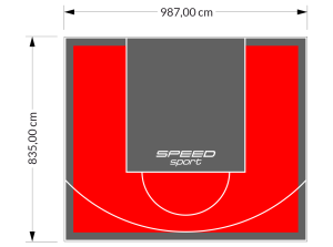 82M2/835X987CM CZERWONO-GRAFITOWE BOISKO DO KOSZYKÓWKI SPEEDSPORT HEXA POWER PRO