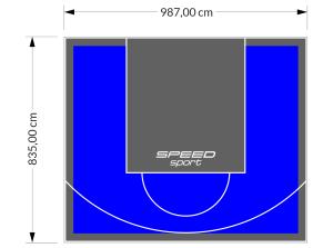 82M2/835X987CM NIEBIESKO-GRAFITOWE BOISKO DO KOSZYKÓWKI SPEEDSPORT HEXA POWER PRO
