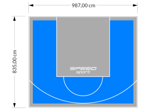 82M2/835X987CM BŁĘKITNO-SZARE BOISKO DO KOSZYKÓWKI SPEEDSPORT HEXA POWER PRO