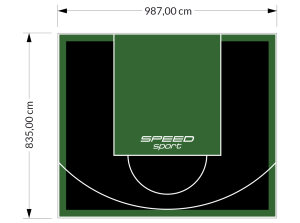 82M2/835X987CM CZARNO-ZIELONE BOISKO DO KOSZYKÓWKI SPEEDSPORT HEXA POWER PRO