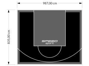 82M2/835X987CM CZARNO-GRAFITOWE BOISKO DO KOSZYKÓWKI SPEEDSPORT HEXA POWER PRO