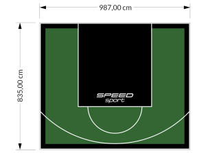 82M2/835X987CM ZIELONO-CZARNE BOISKO DO KOSZYKÓWKI SPEEDSPORT HEXA POWER PRO