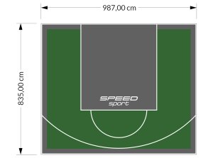 82M2/835X987CM ZIELONO-GRAFITOWE BOISKO DO KOSZYKÓWKI SPEEDSPORT HEXA POWER PRO