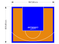 82M2/835X987CM POMARAŃCZOWO-NIEBIESKIE BOISKO DO KOSZYKÓWKI SPEEDSPORT HEXA POWER PRO