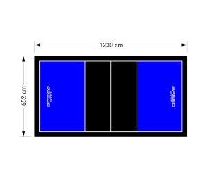 80M2/1230X652CM NIEBIESKO-CZARNE BOISKO DO SIATKÓWKI SPEEDSPORT HEXA POWER PRO