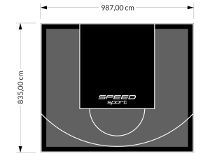 82M2/835X987CM GRAFITOWO-CZARNE BOISKO DO KOSZYKÓWKI SPEEDSPORT HEXA POWER PRO