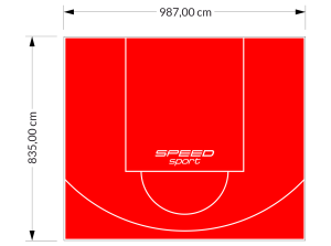 82M2/835X987CM CZERWONE BOISKO DO KOSZYKÓWKI SPEEDSPORT HEXA POWER PRO