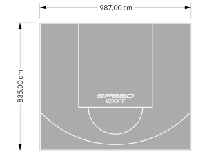 82M2/835X987CM SZARE BOISKO DO KOSZYKÓWKI SPEEDSPORT HEXA POWER PRO
