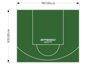 82M2/835X987CM ZIELONE BOISKO DO KOSZYKÓWKI SPEEDSPORT HEXA POWER PRO