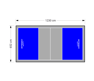 80M2/1230X652CM NIEBIESKO-SZARE BOISKO DO SIATKÓWKI SPEEDSPORT HEXA POWER PRO