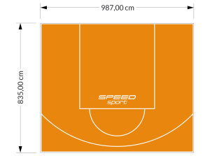 82M2/835X987CM POMARAŃCZOWE BOISKO DO KOSZYKÓWKI SPEEDSPORT HEXA POWER PRO