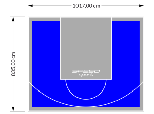 85M2/835X1017CM NIEBIESKO-SZARE BOISKO DO KOSZYKÓWKI SPEEDSPORT HEXA POWER PRO