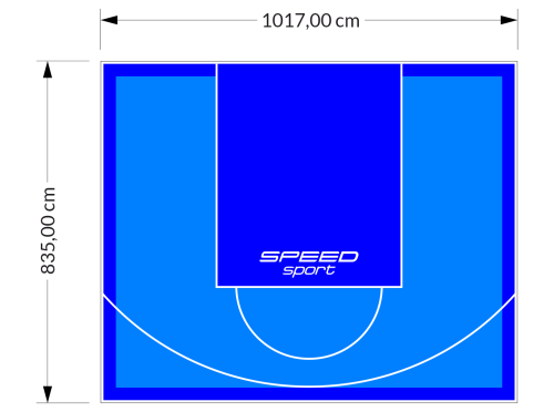 85M2/835X1017CM BŁĘKITNO-NIEBIESKIE BOISKO DO KOSZYKÓWKI SPEEDSPORT HEXA POWER PRO