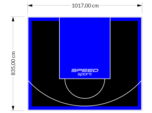 85M2/835X1017CM CZARNO-NIEBIESKIE BOISKO DO KOSZYKÓWKI SPEEDSPORT HEXA POWER PRO