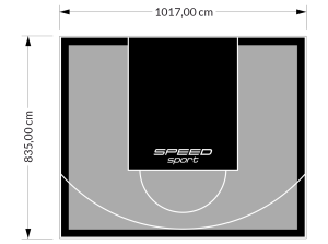 85M2/835X1017CM SZARO-CZARNE BOISKO DO KOSZYKÓWKI SPEEDSPORT HEXA POWER PRO