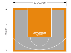 85M2/835X1017CM SZARO-POMARAŃCZOWE BOISKO DO KOSZYKÓWKI SPEEDSPORT HEXA POWER PRO