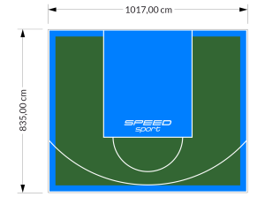 85M2/835X1017CM ZIELONO-BŁĘKITNE BOISKO DO KOSZYKÓWKI SPEEDSPORT HEXA POWER PRO