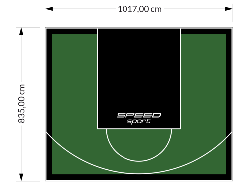 85M2/835X1017CM ZIELONO-CZARNE BOISKO DO KOSZYKÓWKI SPEEDSPORT HEXA POWER PRO