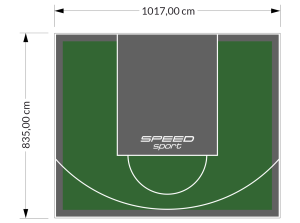 85M2/835X1017CM ZIELONO-GRAFITOWE BOISKO DO KOSZYKÓWKI SPEEDSPORT HEXA POWER PRO