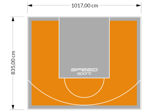 85M2/835X1017CM POMARAŃCZOWO-SZARE BOISKO DO KOSZYKÓWKI SPEEDSPORT HEXA POWER PRO
