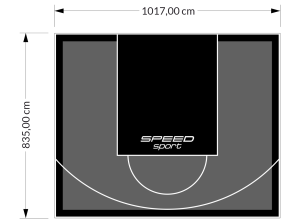 85M2/835X1017CM GRAFITOWO-CZARNE BOISKO DO KOSZYKÓWKI SPEEDSPORT HEXA POWER PRO