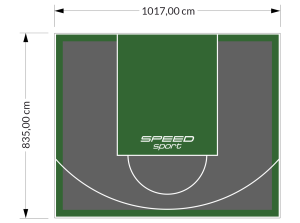 85M2/835X1017CM GRAFITOWO-ZIELONE BOISKO DO KOSZYKÓWKI SPEEDSPORT HEXA POWER PRO