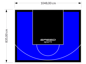 88M2/835X1048CM NIEBIESKO-CZARNE BOISKO DO KOSZYKÓWKI SPEEDSPORT HEXA POWER PRO