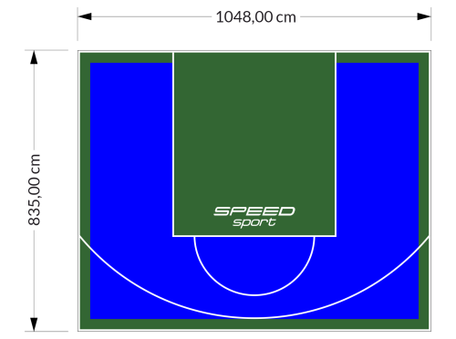 88M2/835X1048CM NIEBIESKO-ZIELONE BOISKO DO KOSZYKÓWKI SPEEDSPORT HEXA POWER PRO