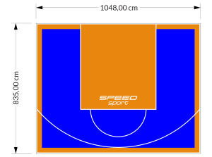 88M2/835X1048CM NIEBIESKO-POMARAŃCZOWE BOISKO DO KOSZYKÓWKI SPEEDSPORT HEXA POWER PRO