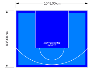 88M2/835X1048CM BŁĘKITNO-NIEBIESKIE BOISKO DO KOSZYKÓWKI SPEEDSPORT HEXA POWER PRO