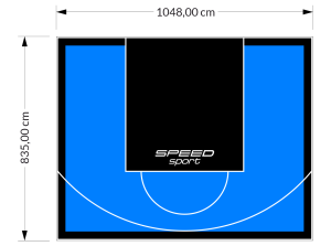 88M2/835X1048CM BŁĘKITNO-CZARNE BOISKO DO KOSZYKÓWKI SPEEDSPORT HEXA POWER PRO
