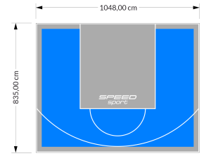88M2/835X1048CM BŁĘKITNO-SZARE BOISKO DO KOSZYKÓWKI SPEEDSPORT HEXA POWER PRO