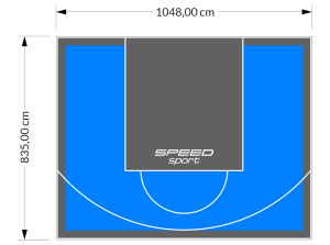 88M2/835X1048CM BŁĘKITNO-GRAFITOWE BOISKO DO KOSZYKÓWKI SPEEDSPORT HEXA POWER PRO