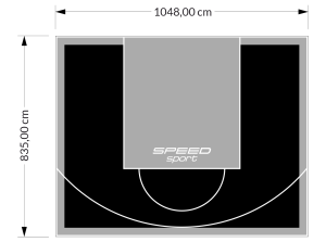 88M2/835X1048CM CZARNO-SZARE BOISKO DO KOSZYKÓWKI SPEEDSPORT HEXA POWER PRO